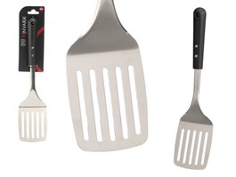 Kinvara Pala Plana Mango Suave Negro Mate 34.5 x 4 x 8 cm Acero y Plástico (Set de 24)