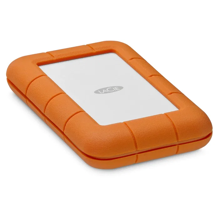LaCie Rugged Secure STFR2000403 Disco Duro Externo Portátil 2TB USB-C 3.2 Gen 1 Cifrado AES-256 bits, Resistente a Golpes, Agua y Caídas, Compatible PC/Mac, Color Naranja y Blanco