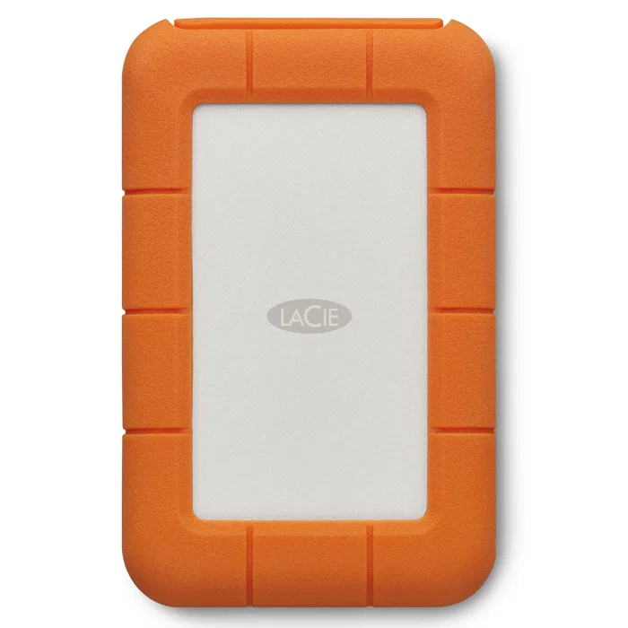 LaCie Rugged Secure STFR2000403 Disco Duro Externo Portátil 2TB USB-C 3.2 Gen 1 Cifrado AES-256 bits, Resistente a Golpes, Agua y Caídas, Compatible PC/Mac, Color Naranja y Blanco