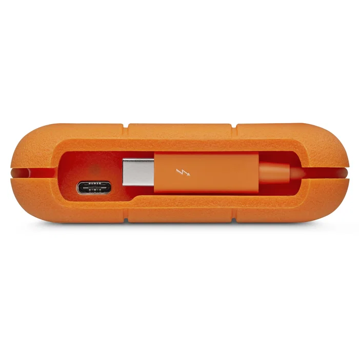 LaCie Rugged Secure STFR2000403 Disco Duro Externo Portátil 2TB USB-C 3.2 Gen 1 Cifrado AES-256 bits, Resistente a Golpes, Agua y Caídas, Compatible PC/Mac, Color Naranja y Blanco