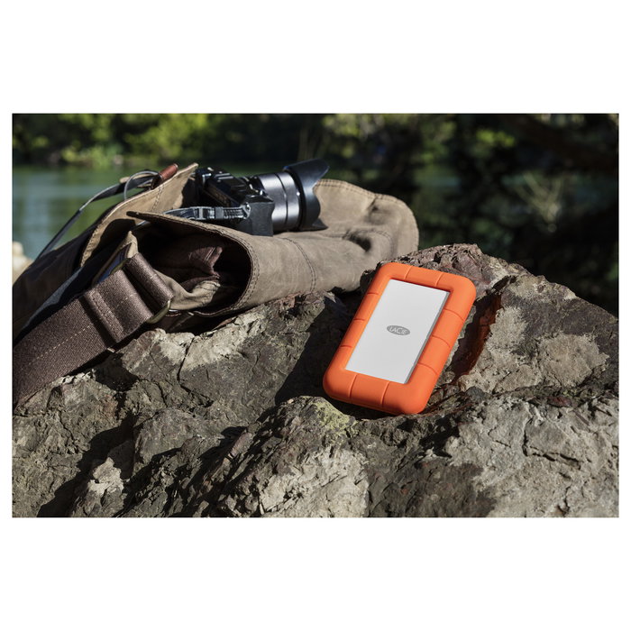 LaCie Rugged Secure - Disco Duro Externo 2 TB, USB-C USB 3.2 Gen 1, Resistente a Golpes, Agua y Polvo, Naranja