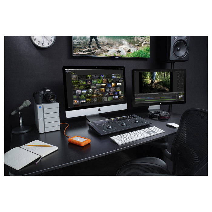 LaCie Rugged Secure - Disco Duro Externo 2 TB, USB-C USB 3.2 Gen 1, Resistente a Golpes, Agua y Polvo, Naranja