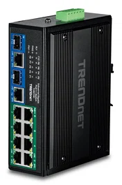 Trendnet TI-BG108 Switch Gigabit Ethernet 8 Puertos (10/100/1000) con PoE++ (400W), Metal, Montaje Pared/DIN, Negro