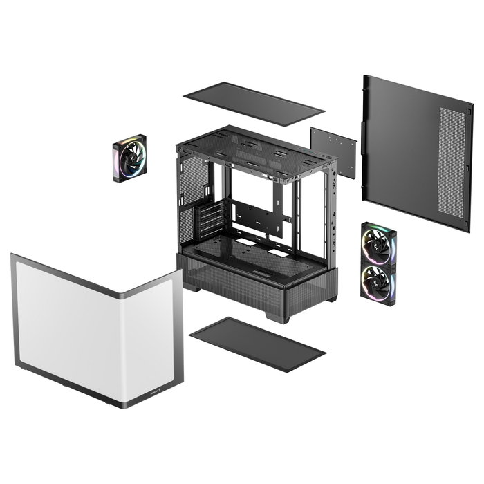 DeepCool CG380U 3F Torre PC Gaming Negro ITX micro ATX Vidrio Templado RGB