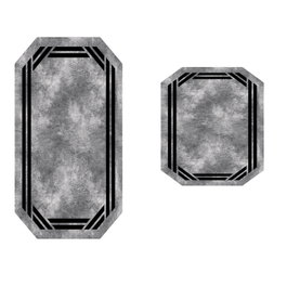 Mijölnir 21020615Sy Juego de Alfombrillas de Baño Antideslizantes Antibacterianas de Poliéster Color Gris y Negro
