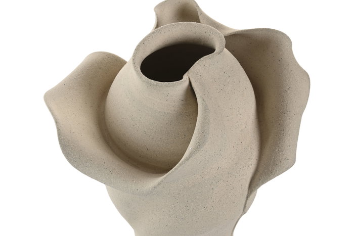 DKD Home Decor Jarrón de Cerámica Orgánico Artesanal Blanco