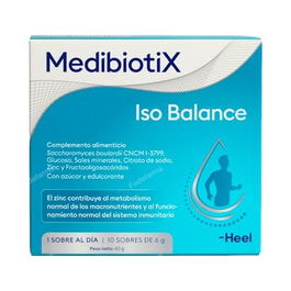 Medibiotix Iso Balance 10 Sobres con Saccharomyces Boulardii, Sales de Rehidratación Oral y Zinc, Apto para Niños