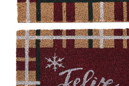 DKD Home Decor Felpudo Navidad Tradicional Verde Rojo 40 x 60 cm (2 Unidades)