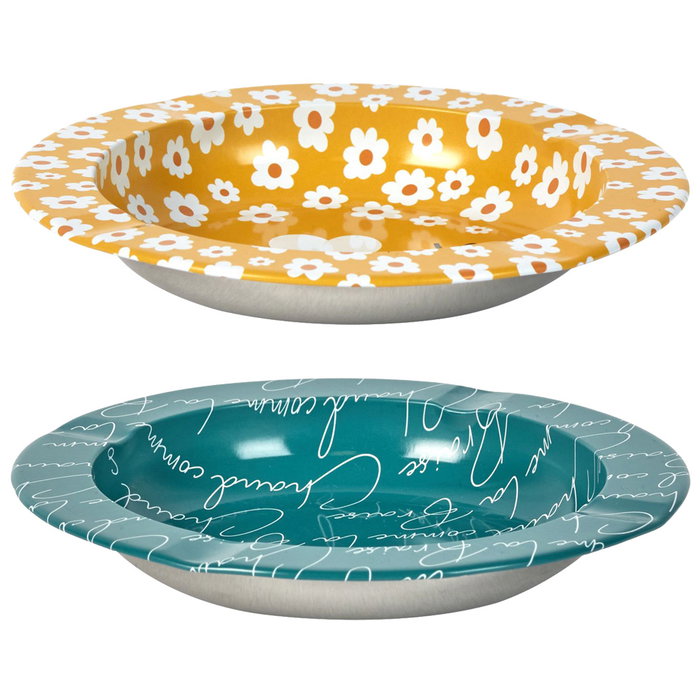 Home Deco Factory Cenicero Metal Diámetro 13 cm con 4 Ranuras Modelos Surtidos