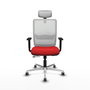 PIQUERAS Y CRESPO Silla de oficina Haches con mecanismo Sincro/Traslack Rojo y Blanco