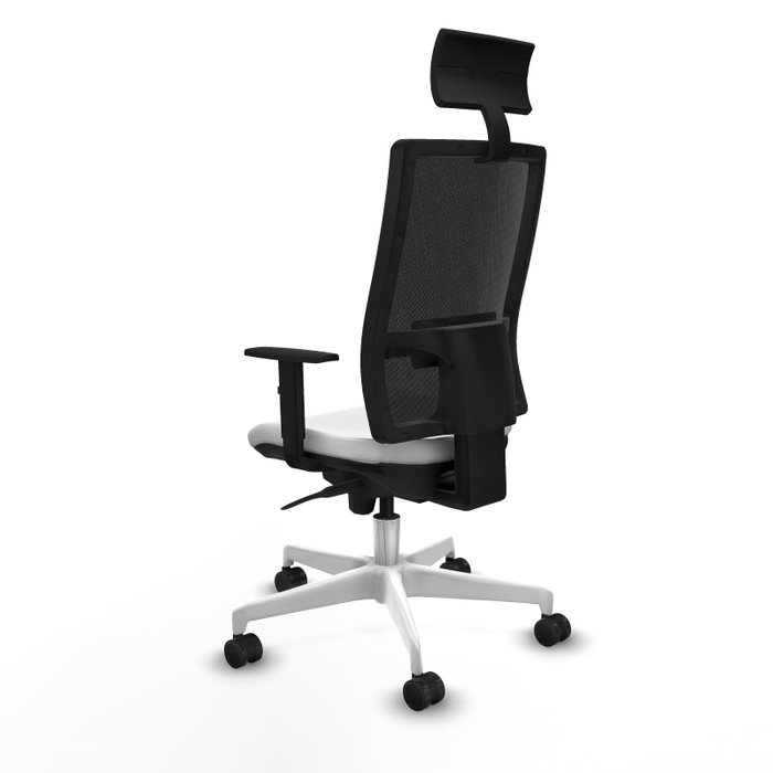 PIQUERAS Y CRESPO Silla de oficina Horna con mecanismo Sincro, Blanco y Negro