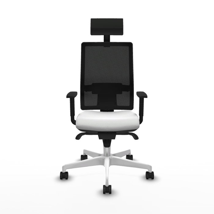 PIQUERAS Y CRESPO Silla de oficina Horna con mecanismo Sincro, Blanco y Negro