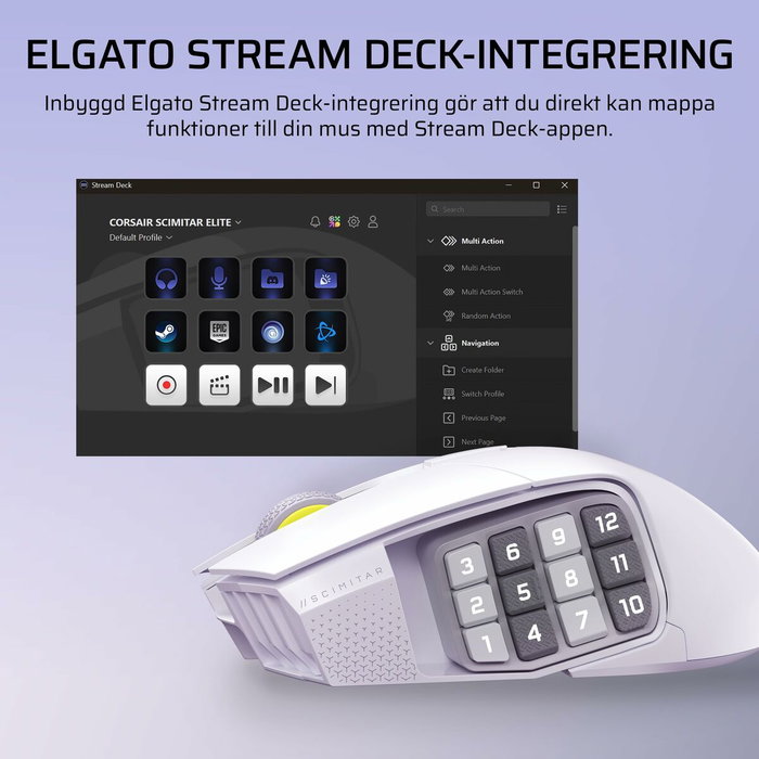 Corsair Scimitar Elite Wireless Blanco