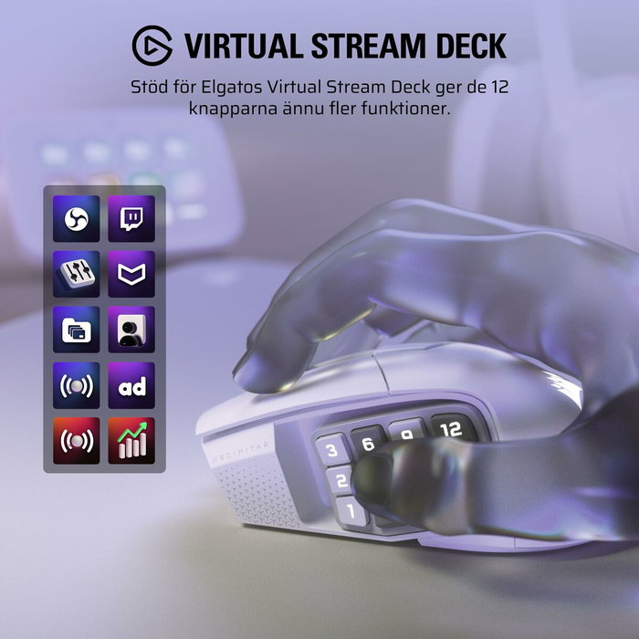 Corsair Scimitar Elite Wireless Blanco