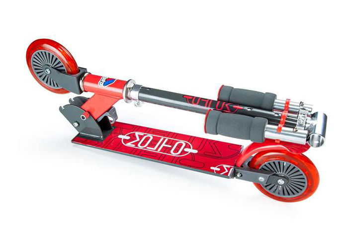 Molto Patinete 2 Ruedas Plegable Rojo, Altura Ajustable 72-77 cm, Soporta 50 kg, Edad Mínima 2 Años