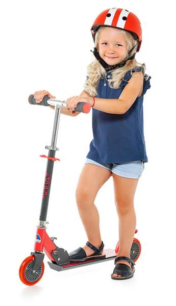 Molto Patinete 2 Ruedas Plegable Rojo, Altura Ajustable 72-77 cm, Soporta 50 kg, Edad Mínima 2 Años