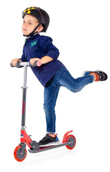 Molto Patinete 2 Ruedas Plegable Rojo, Altura Ajustable 72-77 cm, Soporta 50 kg, Edad Mínima 2 Años