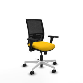 PIQUERAS Y CRESPO Silla de oficina Yunquera con mecanismo Sincro/Traslack, Amarillo y Negro