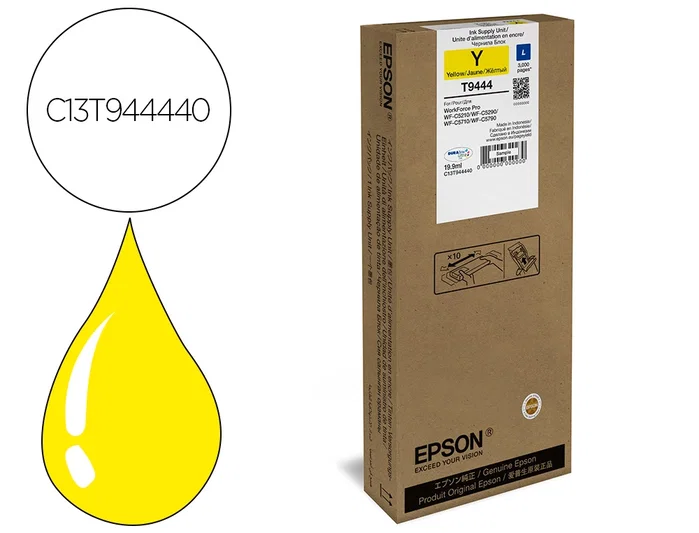 Epson T9444 Cartucho de Tinta Amarillo para WorkForce Pro WF-C5xxx Series