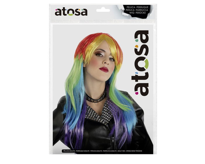 Peluca Larga Ondulada Multicolor 145 gr