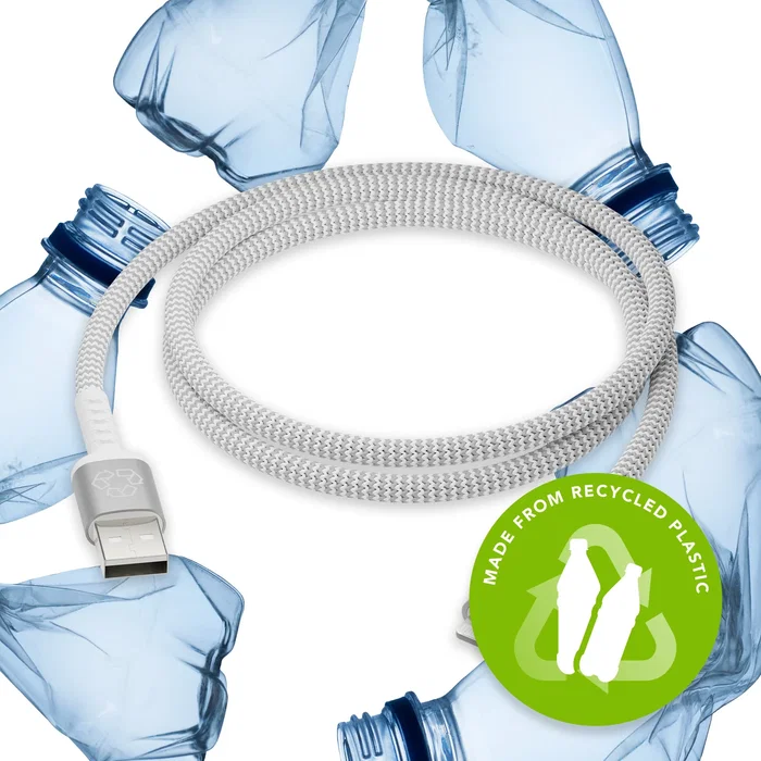 Dbramante1928 Cable Lightning a USB A 1.2m Blanco - CB12ALGR7115 - Trenzado, Plástico 100% Reciclado, 480 Mbps, Plug & Play