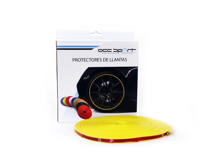 OCC Motorsport Protector de Llantas Amarillo, 600 x 2 cm, Adhesivo 3M, Ref: OCCDEC014
