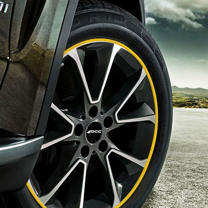 OCC Motorsport Protector de Llantas Amarillo, 600 x 2 cm, Adhesivo 3M, Ref: OCCDEC014
