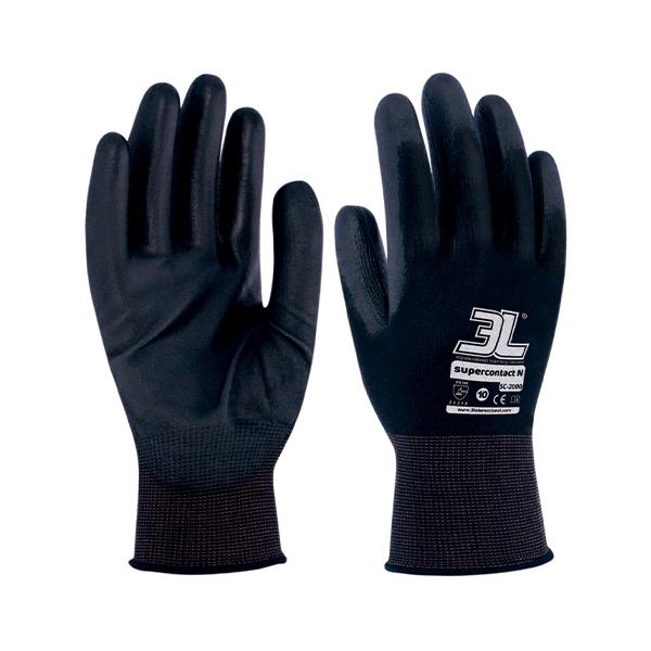 3L Guantes Supercontact N Negro Talla 7 3L Guantes Supercontact N Negro Talla 7