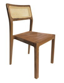 DKD Home Decor Silla de Teca Maciza y Ratán