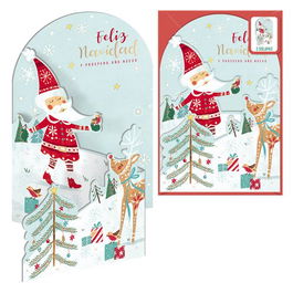 Christmas Dohe Escenas Desplegables 115X170 Santa En La Nieve (Set de 6)