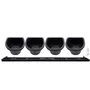 Nature Jardinera de pared - Kit con soporte y 4 maceteros (1 L) - Negro - Dimensiones A 15 x L 60 cm