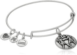 Alex And Ani Pulsera Geminis3 Plateada de 17,5 cm
