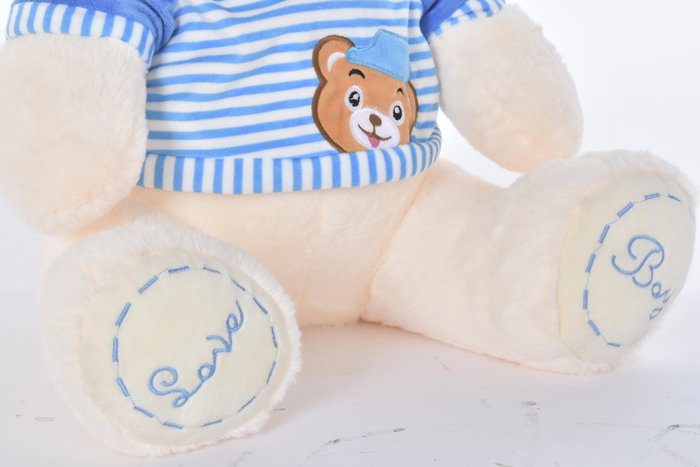 DKD Home Decor Peluche Osito Boy/Girl Azul Rosa Beige 25 x 50 x 25 cm (2 Unidades)