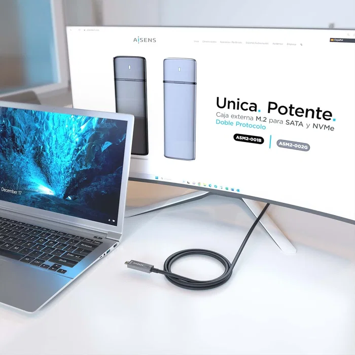 AISENS Cable USB-C A157-0882 de 10m, 10Gbps, 60W, Negro