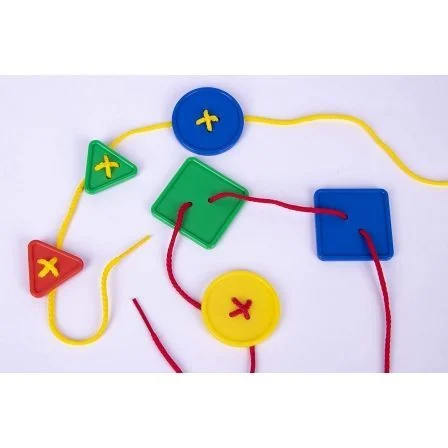 Juego de Botones Ensartables Apli Kids 17492/ 4 Cuerdas + 48 Botones/ Colores Surtidos