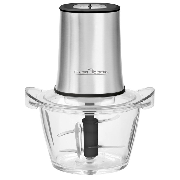 Proficook PC-MZ 1150 Picadora con Jarra de Vidrio de 1 Litro, Plata / Negro Proficook PC-MZ 1150 Picadora con Jarra de Vidrio de 1 Litro, Plata / Negro