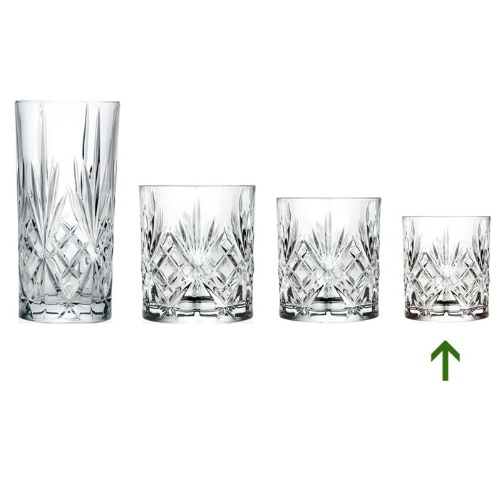 Rcr Cristalleria IT Melodia Vaso de Licor 80 Ml con Altura 60 mm (6 Unidades) de Cristal Eco-luxion
