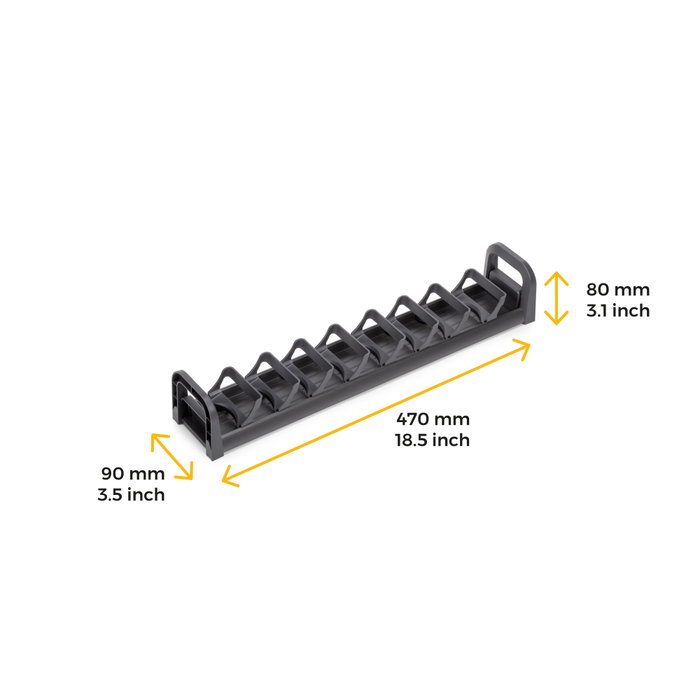 Emuca Portabol Orderbox para cajón, 90x470mm, Aluminio y Plástico, Gris antracita