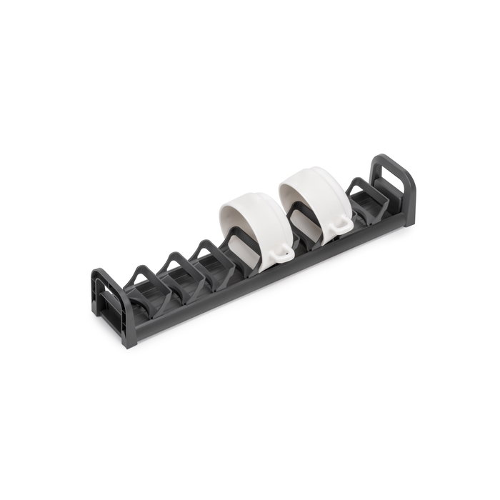 Emuca Portabol Orderbox para cajón, 90x470mm, Aluminio y Plástico, Gris antracita