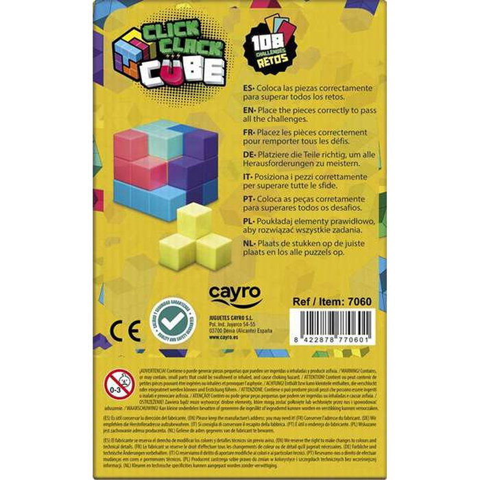 Cayro Juego Click Clack Cube de 7 piezas Cayro Juego Click Clack Cube de 7 piezas