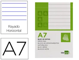 Liderpapel Bloc de notas horizontal A7 perforado 80 hojas