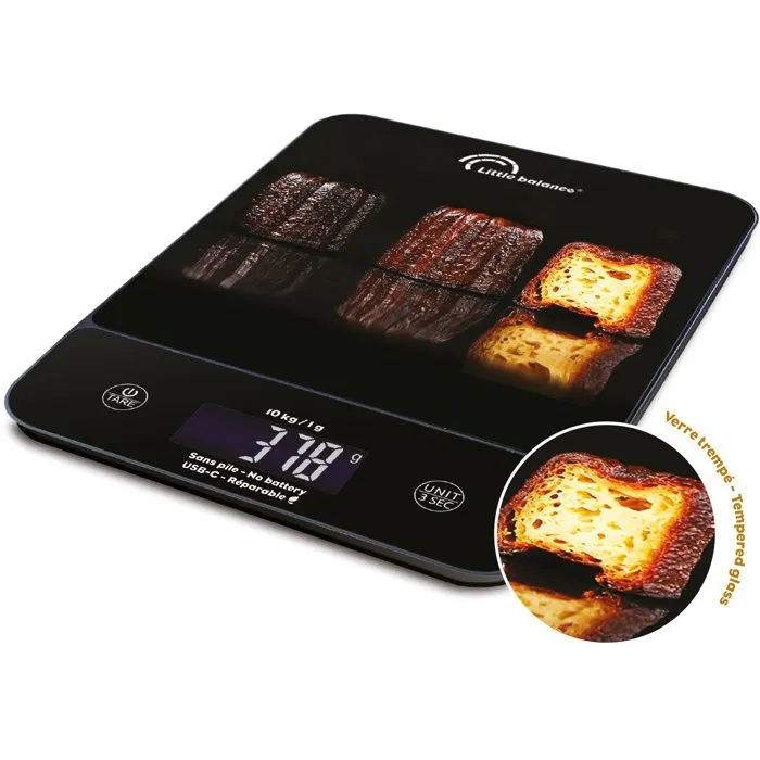 Little Balance AABAM69321 - Balanza de Cocina Happy Genius 10, USB, Sin Pilas, Estriada