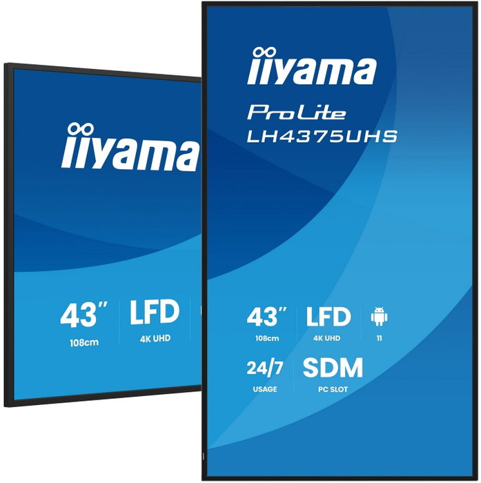Iiyama LH4375UHS-B2AG 43 el monitor de señalización digital 4K UHD Android 11 Iiyama LH4375UHS-B2AG 43 el monitor de señalización digital 4K UHD Android 11