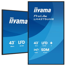 Iiyama LH4375UHS-B2AG Monitor Señalización Digital 42.5" 4K UHD Smart TV con Android 11, 3xHDMI, 3xDisplayPort, USB, Wifi y Daisy Chain (LH4375UHS-B2AG)