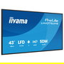 Iiyama LH4375UHS-B2AG Monitor Señalización Digital 42.5" 4K UHD Smart TV con Android 11, 3xHDMI, 3xDisplayPort, USB, Wifi y Daisy Chain (LH4375UHS-B2AG)