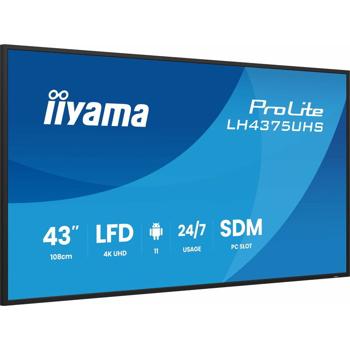 Iiyama LH4375UHS-B2AG 43 el monitor de señalización digital 4K UHD Android 11 Iiyama LH4375UHS-B2AG 43 el monitor de señalización digital 4K UHD Android 11