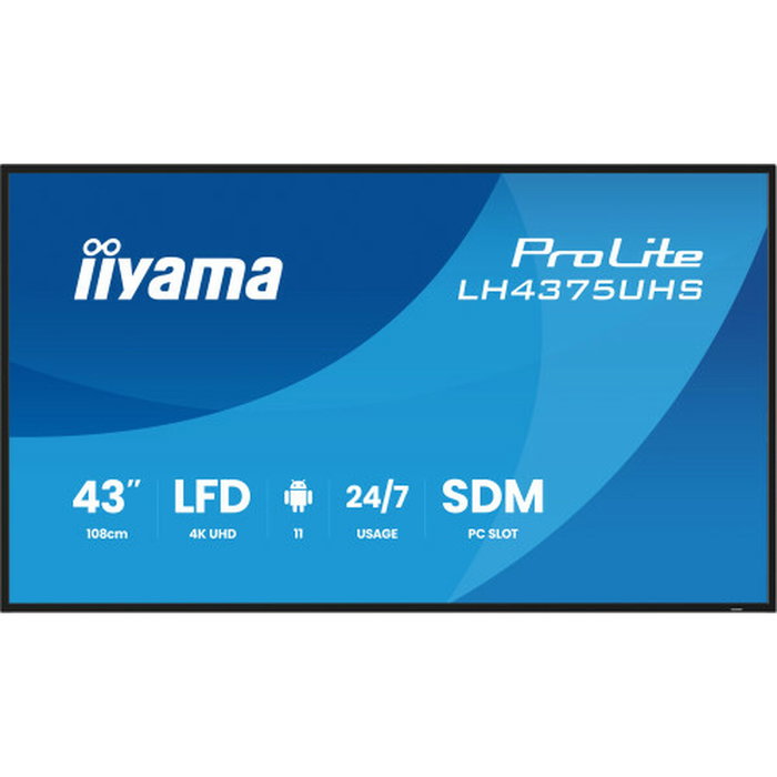 Iiyama LH4375UHS-B2AG 43 el monitor de señalización digital 4K UHD Android 11 Iiyama LH4375UHS-B2AG 43 el monitor de señalización digital 4K UHD Android 11