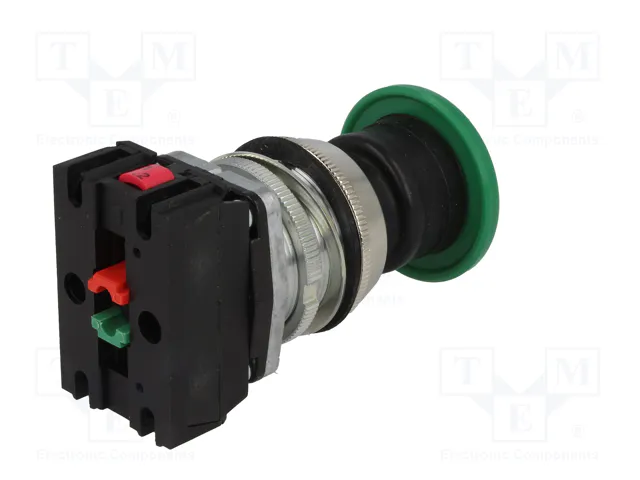 PROMET Interruptor de presión verde 30mm NC + NA PROMET Interruptor de presión verde 30mm NC + NA