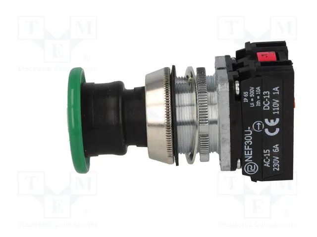 PROMET Interruptor de presión verde 30mm NC + NA PROMET Interruptor de presión verde 30mm NC + NA