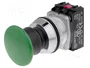 PROMET Interruptor de presión verde 30mm NC + NA